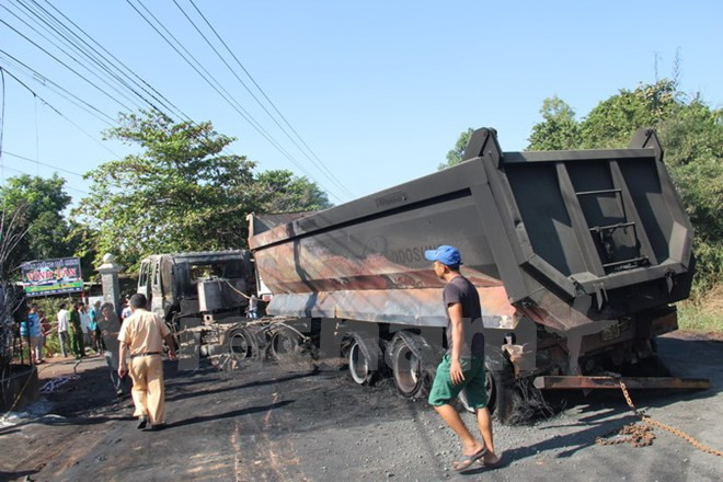 Hiện trường vụ tai nạn.