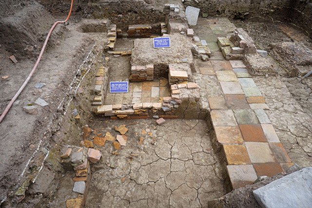 Khu vực phát hiện khảo cổ dấu tích kiến trúc thời Lý, thế kỷ 11 - 12.