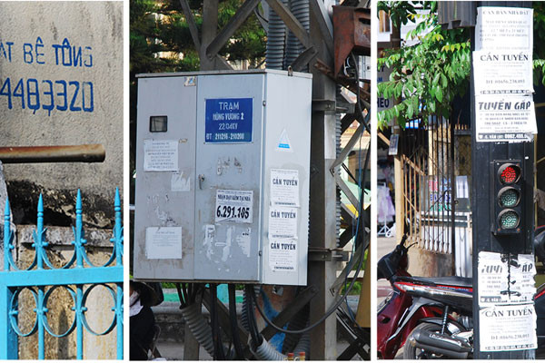 Rác quảng cáo ở mọi nơi. Rác quảng cáo ở mọi nơi.