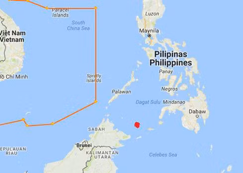 Khu vực tàu Giang Hải bị cướp biển tấn công (chấm đỏ).