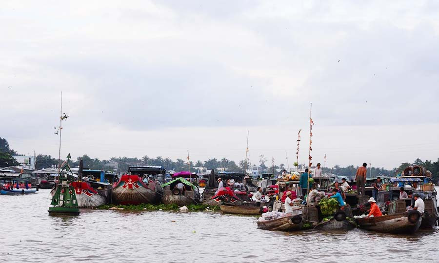 Chợ nổi Cái Răng là một trong 3 chợ lớn của thành phố Cần Thơ. Ảnh: Minh Thi Ảnh: Minh Thi