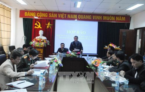 Quang cảnh buổi họp báo khẩn cấp tại Lai Châu chiều 14-2. Quang cảnh buổi họp báo khẩn cấp tại Lai Châu chiều 14-2.