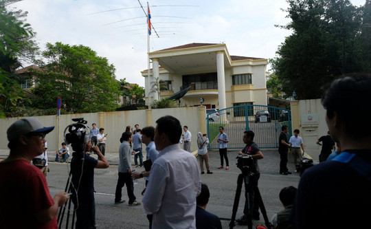 Đại sứ quán Triều Tiên ở Kuala Lumpur. Ảnh: REUTERS Đại sứ quán Triều Tiên ở Kuala Lumpur. Ảnh: REUTERS