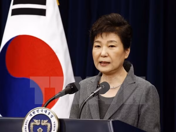  Tổng thống Hàn Quốc Park Geun-hye phát biểu tại Seoul. (Nguồn: AP/TTXVN)