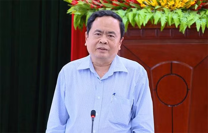 Đồng chí Trần Thanh Mẫn phát biểu tại buổi làm việc.