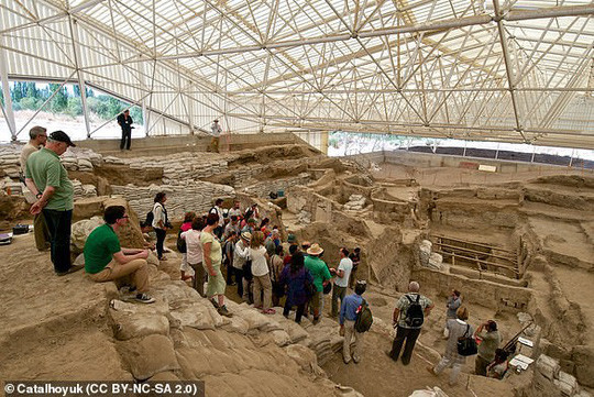 Những căn nhà san sát đang được các nhà khảo cổ nghiên cứu - ảnh do nhóm nghiên cứu cung cấp