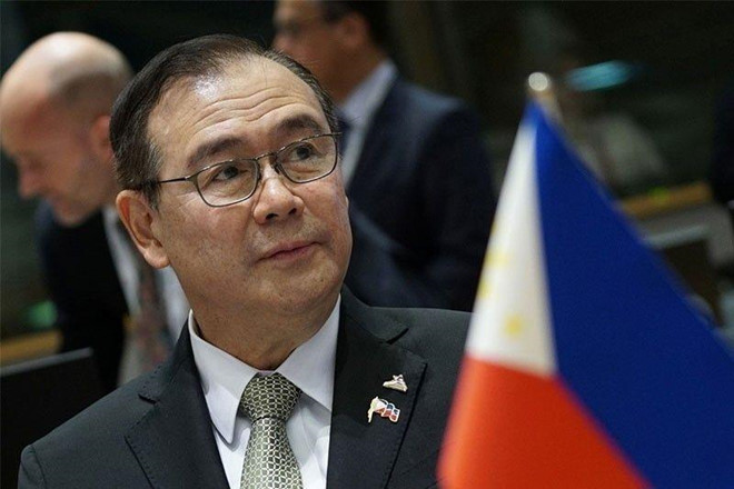  Ngoại trưởng Philippines Teodoro Locsin thông báo về việc phản đối Trung Quốc trên Twitter sáng 13/6. Ảnh: PhilStar.