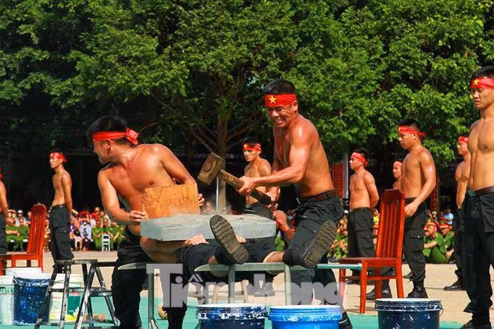 Những pha biểu diễn võ thuật xuất sắc của các chiến sĩ Cảnh sát lực lượng Cơ động và Đặc nhiệm đã để lại ấn tượng đẹp trong lòng công chúng