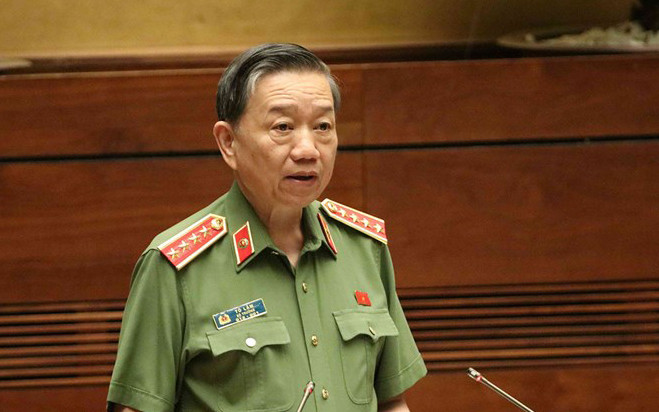 Bộ trưởng Bộ Công an Tô Lâm. Bộ trưởng Bộ Công an Tô Lâm.