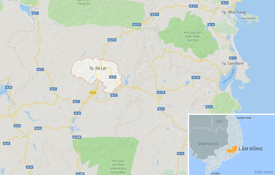 TP. Đà Lạt là trung tâm hành chính - kinh tế - xã hội của tỉnh Lâm Đồng, nằm trên cao nguyên Lâm Viên, thuộc miền Trung - Tây Nguyên. Ảnh: Google Maps TP. Đà Lạt là trung tâm hành chính - kinh tế - xã hội của tỉnh Lâm Đồng, nằm trên cao nguyên Lâm Viên, thuộc miền Trung - Tây Nguyên. Ảnh: Google Maps