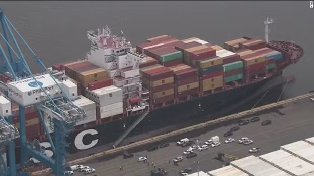 Tàu hàng MSC Gayane, con tàu đã chở 16,5 tấn cocaine. (Nguồn: CNN)