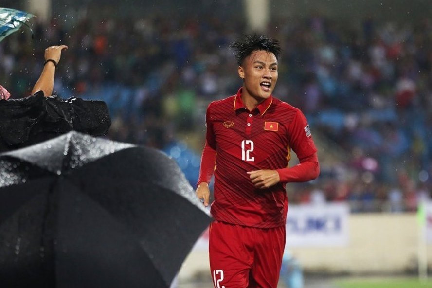 Bàn thắng gần nhất Hồng Quân ghi cho ĐTVN ở trận gặp Campuchia hồi tháng 10.2017. Ảnh: DT