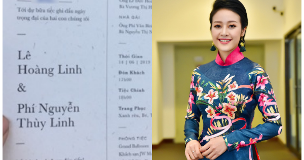Bất ngờ khi thiệp cưới của MC Phí Linh rò rỉ trên mạng xã hội. Bất ngờ khi thiệp cưới của MC Phí Linh rò rỉ trên mạng xã hội.