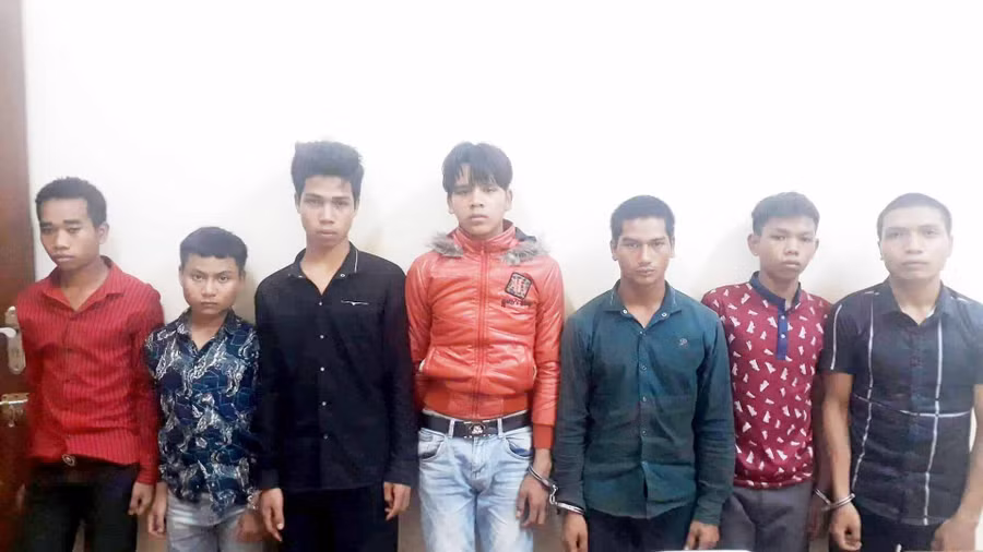 7 đối tượng đã bị bắt giữ. Ảnh: Văn Ngọc