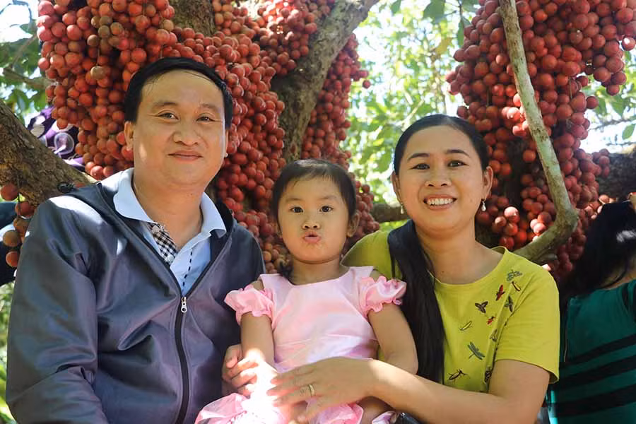  Vào mùa dâu da chín, nhiều du khách đến vườn dâu da ở thôn An Điền Bắc (xã Cửu An, thị xã An Khê) tham quan, chụp ảnh lưu niệm. Ảnh: N.S