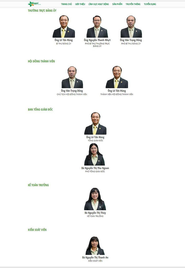  Ban lãnh đạo đương nhiệm ở Sagri. (Ảnh chụp màn hình)