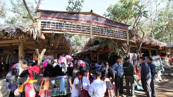 Chợ phiên Sin Suối Hồ, xã Sin Suối Hồ (Phong Thổ, Lai Châu). (Ảnh: Quý Trung/TTXVN)