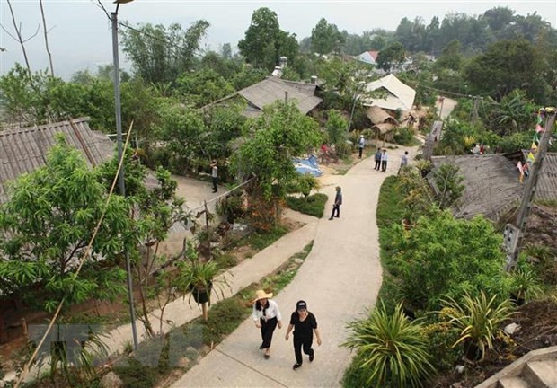 Một góc bản Lao Chải 1, bản Văn hóa du lịch cộng đồng thuộc xã Khun Há (Tam Đường, Lai Châu). (Ảnh: Quý Trung/TTXVN)