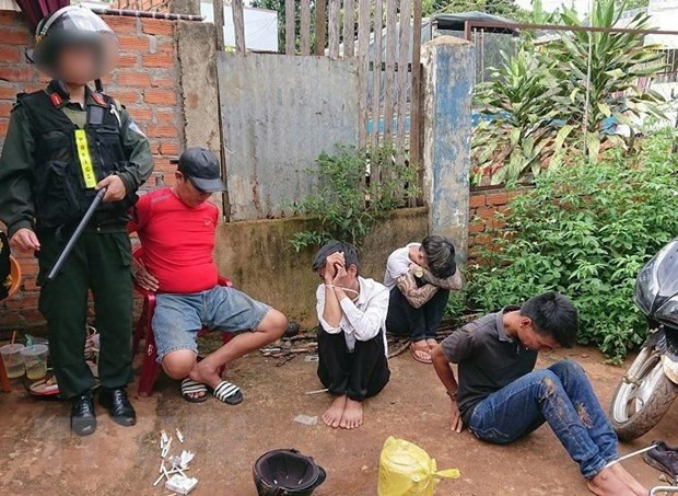 Một số đối tượng bị bắt giữ. (Ảnh: TTXVN)