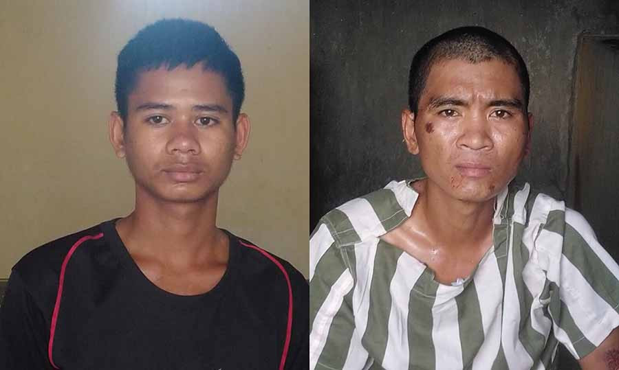 Nhuan (phải) và Trương đang bị tạm giữ hình sự. Ảnh: V.N  Nhuan (phải) và Trương đang bị tạm giữ hình sự. Ảnh: V.N