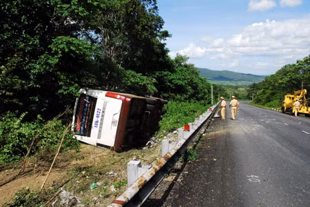 Hiện trường vụ tai nạn. Ảnh: Lê Anh