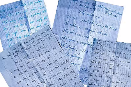 Những bức thư được cho là của bà Liễu 