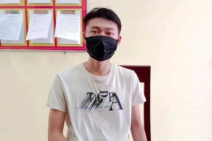 Đối tượng Vinh tại cơ quan điều tra.