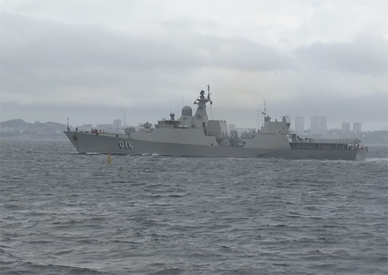  Tàu hộ vệ tên lửa Quang Trung tại Army Games 2021 - Ảnh: BQP Nga