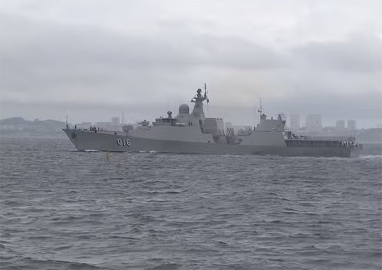  Tàu hộ vệ tên lửa Quang Trung tại Army Games 2021 - Ảnh: BQP Nga