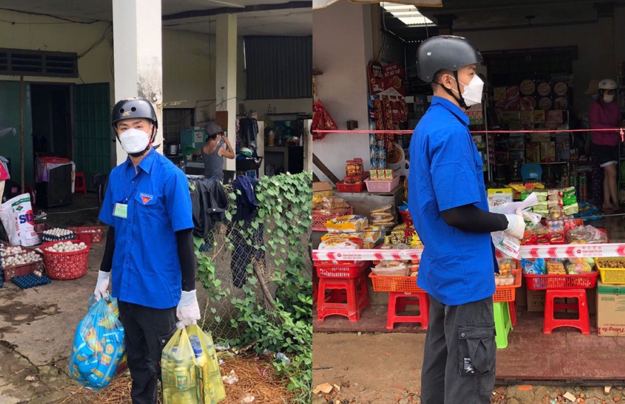 Hùng nhận nhiệm vụ mua nhu yếu phẩm giúp người dân
