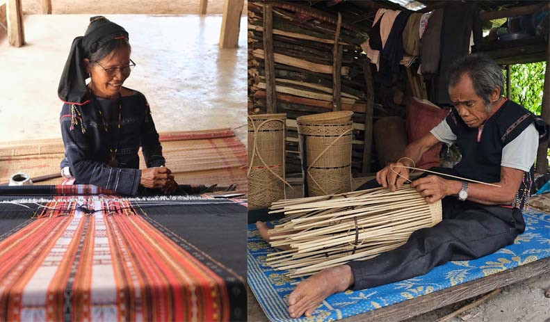 Vợ chồng nghệ nhân Đinh Bi-Đinh Thị Hiền. Ảnh: Hoàng Ngọc