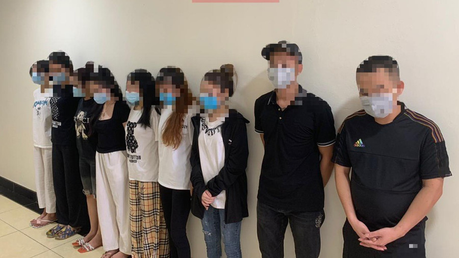 Qua xét nghiệm, cả nhóm thanh niên đều dương tính với ma tuý. Ảnh: Công an cung cấp