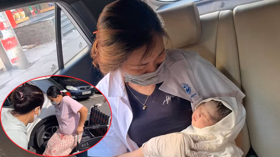 Sản phụ được công an giúp đỡ sinh con an toàn. Ảnh: Công an cung cấp