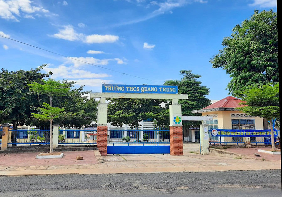  Trường THCS Quang Trung (thị trấn Kông Chro) là 1 trong các đơn vị để xảy ra sai phạm. Ảnh: Mộc Trà
