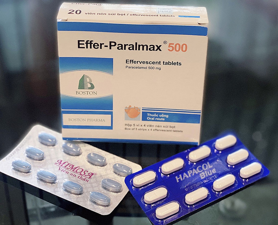 Một số loại thuốc thông dụng: Mimosa - thuốc an thần nguồn gốc thảo dược; Hapacol, Effer-Paralmax với hoạt chất chính là Paracetamol có tác dụng giảm đau, hạ sốt. Ảnh: Xuân Thu Thủy Một số loại thuốc thông dụng: Mimosa - thuốc an thần nguồn gốc thảo dược; Hapacol, Effer-Paralmax với hoạt chất chính là Paracetamol có tác dụng giảm đau, hạ sốt. Ảnh: Xuân Thu Thủy