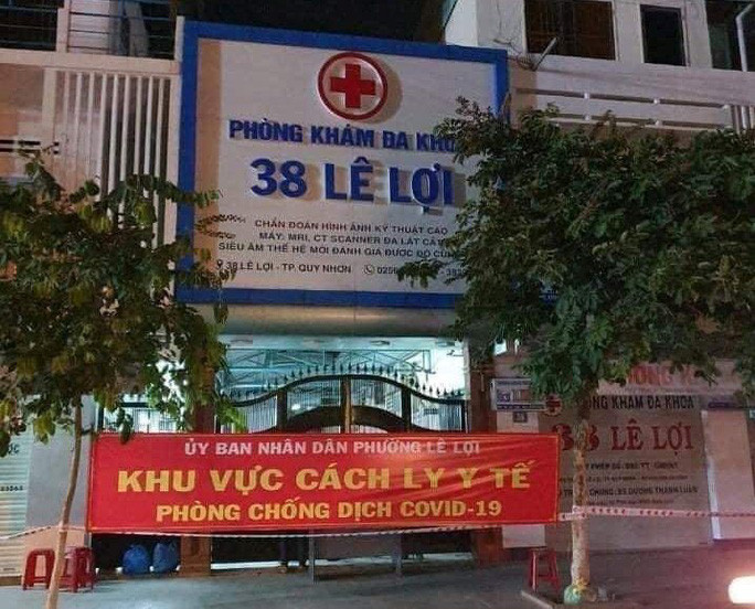 Phòng khám Đa khoa 38 Lê Lợi, nơi vừa xuất hiện một ca F0 khiến 10 bác sĩ của Trung tâm Y tế TP Quy Nhơn và Bệnh viện Đa khoa tỉnh Bình Định trở thành F1, phải thực hiện cách ly.