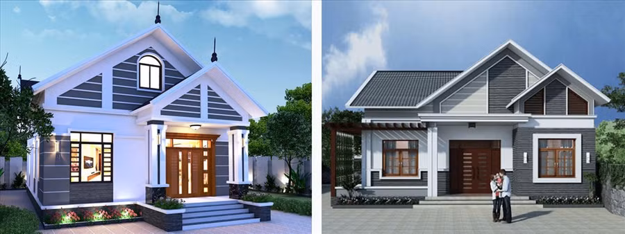 Nhà cấp 4 mái Thái là mẫu nhà được yêu thích nhiều năm trở lại đây. Đồ họa: M.H