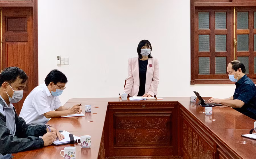 Phó Chủ tịch UBND Nguyễn Thị Thanh Lịch phát biểu tại cuộc họp tối 2-8. Ảnh: Như Nguyện