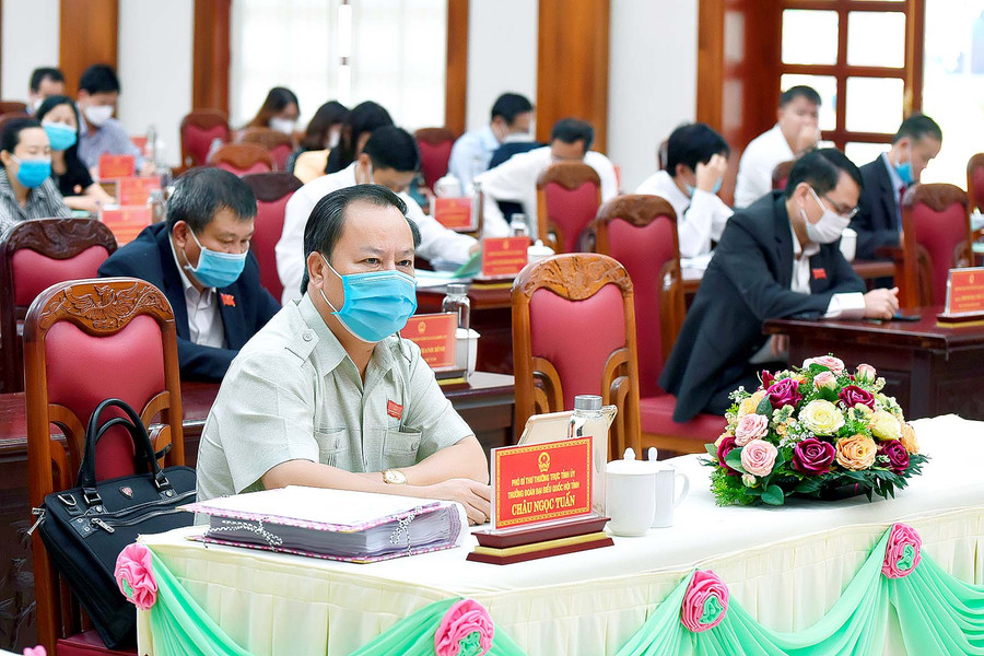 Phó Bí thư Thường trực Tỉnh ủy, Trưởng đoàn đại biểu Quốc hội tỉnh tham dự kỳ họp. Ảnh: Đức Thụy