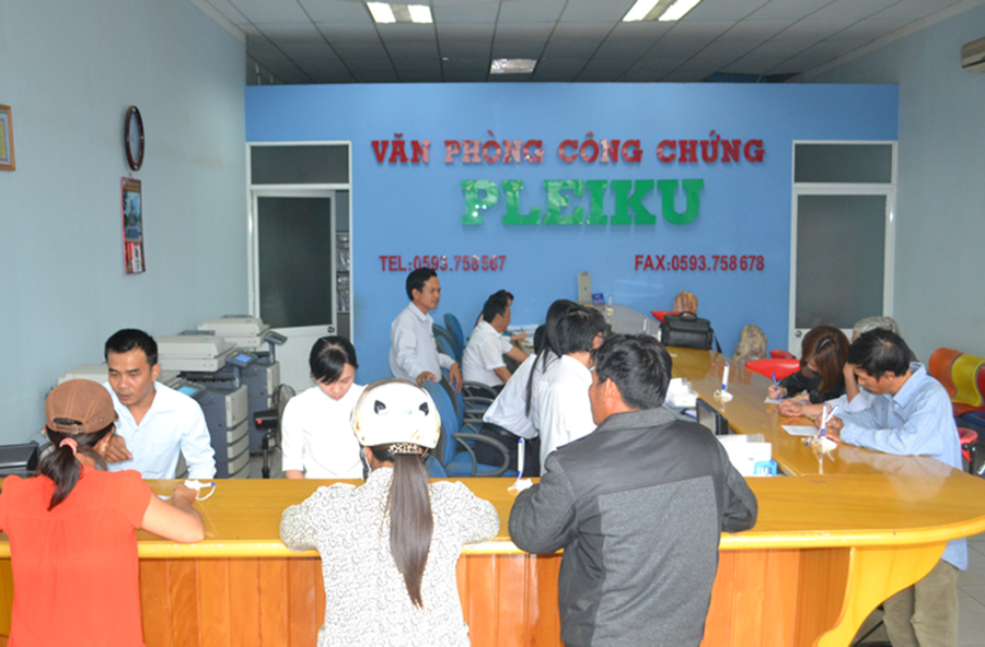 Văn phòng Công chứng Pleiku. Ảnh: Hoàng Cư a