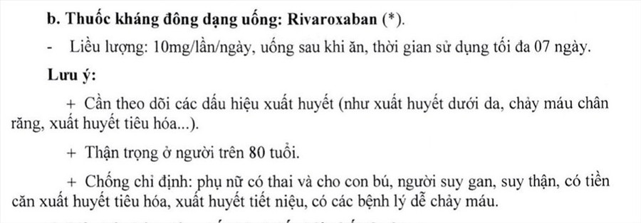 Thuốc kháng đông dạng uống. Nguồn: Sở Y tế TPHCM