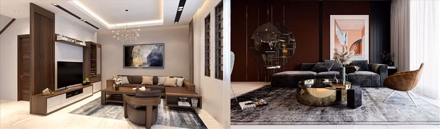 Mỗi phòng khách sẽ có những diện tích, hình dạng khác nhau, gia chủ nên lựa chọn nội thất sao cho phù hợp. Đồ họa: M.H