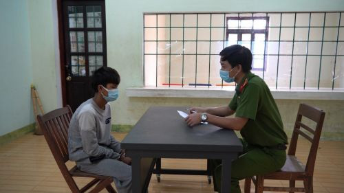 A Piếu tại cơ quan điều tra. Ảnh: Công an cung cấp