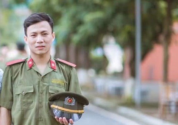  Trung úy Nguyễn Văn Chiến khi còn là sinh viên Học viện An ninh nhân dân. Ảnh: CAND