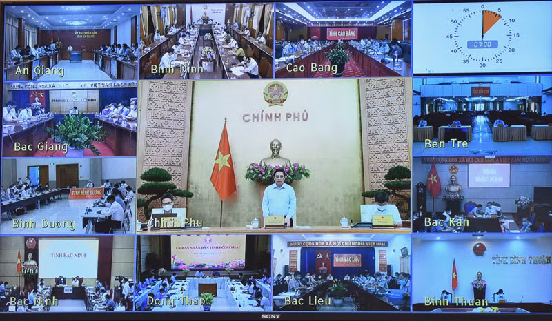 Hội nghị trực tuyến toàn quốc với các địa phương về công tác lập quy hoạch. (Ảnh: TRẦN HẢI)