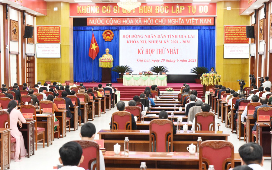 Quang cảnh kỳ họp thứ nhất HĐND tỉnh khóa XII (nhiệm kỳ 2021-2026). Ảnh: Đức Thụy Quang cảnh kỳ họp thứ nhất HĐND tỉnh khóa XII (nhiệm kỳ 2021-2026). Ảnh: Đức Thụy