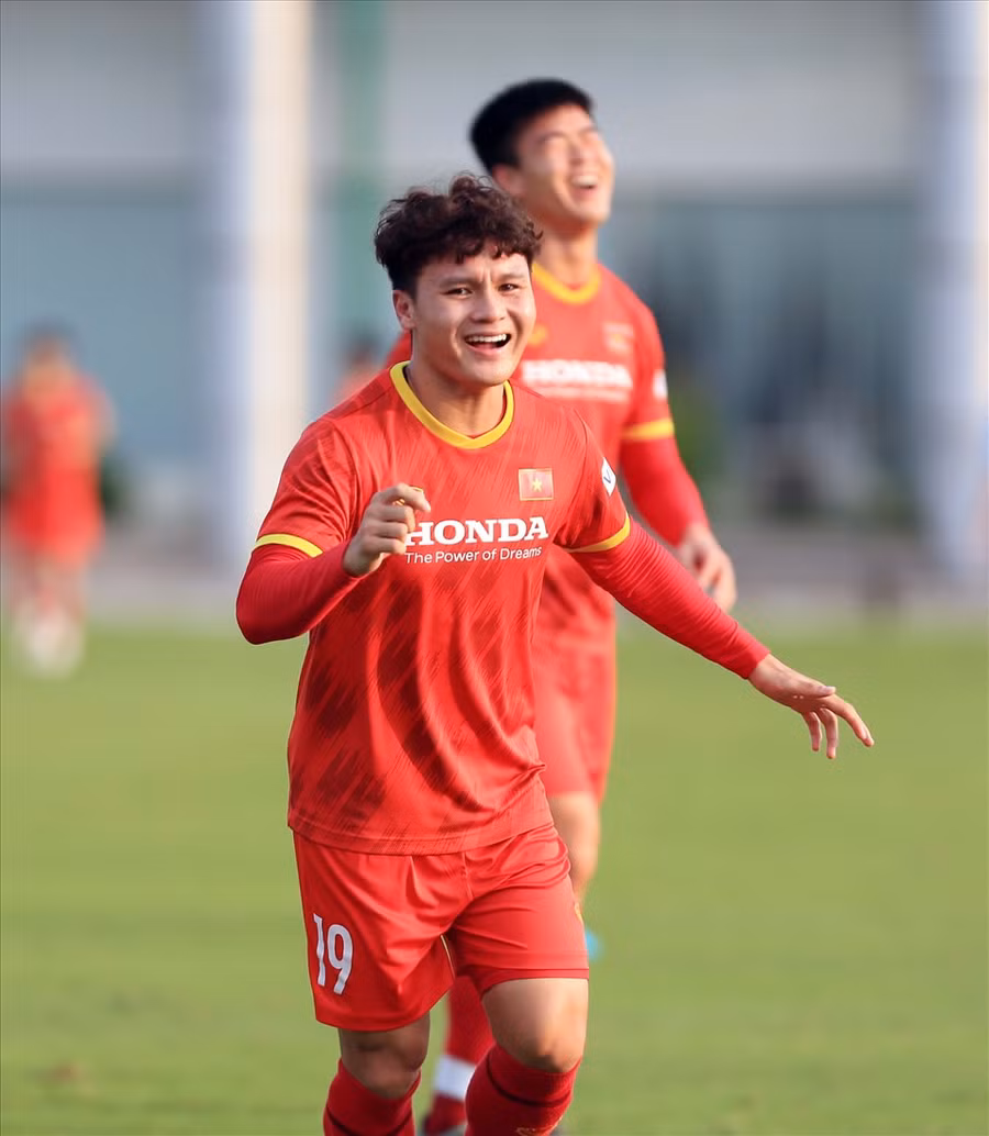 Quang Hải trong buổi tập chiều 21.8 cùng đội tuyển Việt Nam. Ảnh: VFF