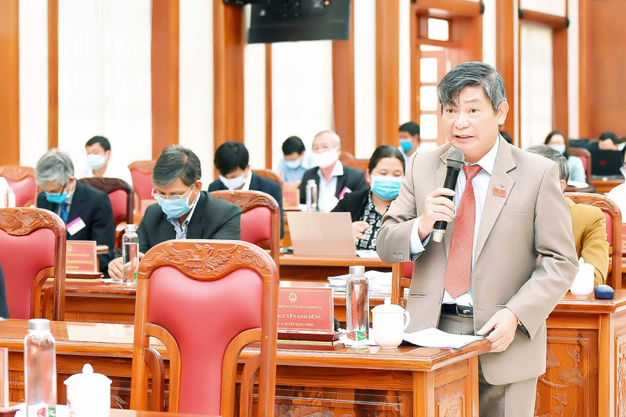 Giám đốc Sở Tài chính Nguyễn Anh Dũng giải đáp thắc mắc của các đại biểu tại kỳ họp. Ảnh: Đức Thụy