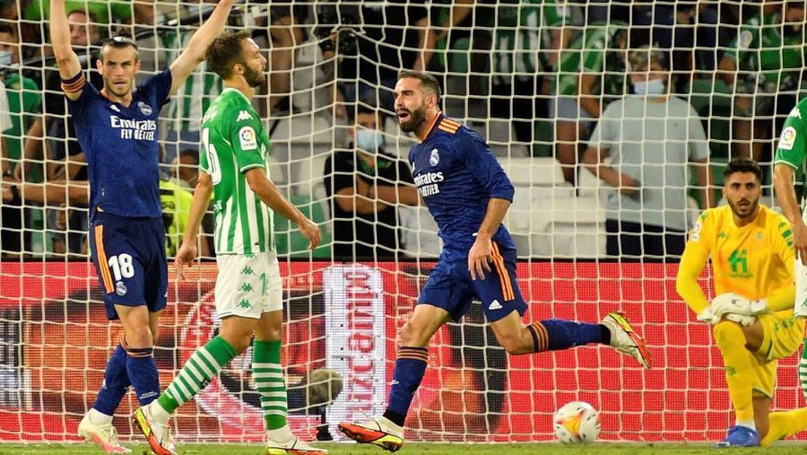 Dani Carvajal (giữa) ghi bàn duy nhất cho Real Madrid tạo ra sự khác biệt. Ảnh: AFP