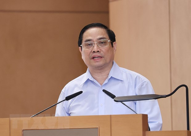 Thủ tướng Phạm Minh Chính phát biểu khai mạc. (Ảnh: Dương Giang/TTXVN)